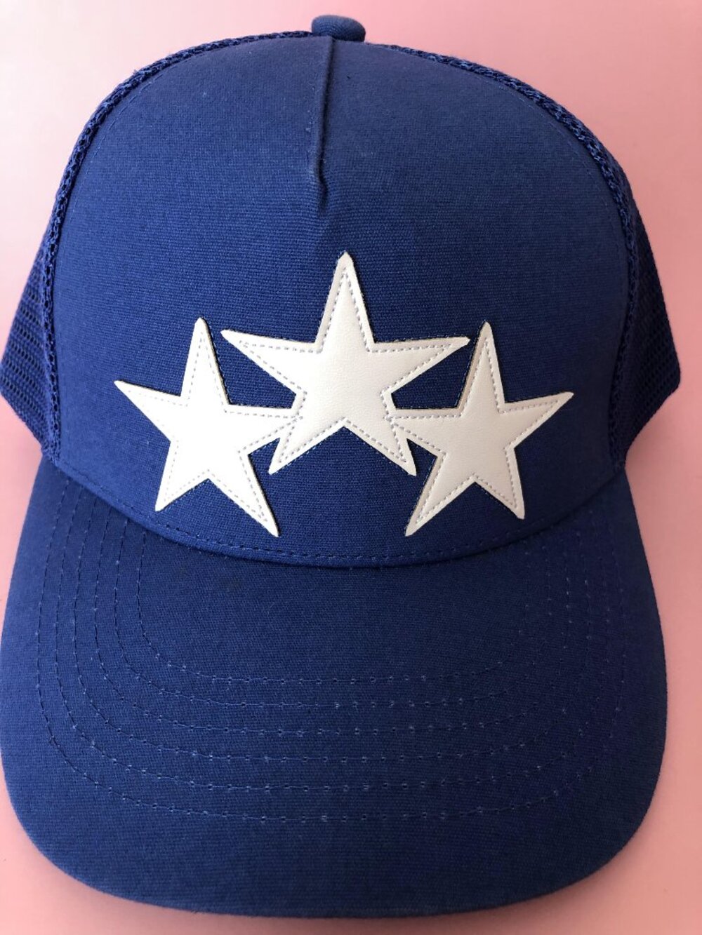 Amiri Blue Trucker Hat with White Star Baseball Cap